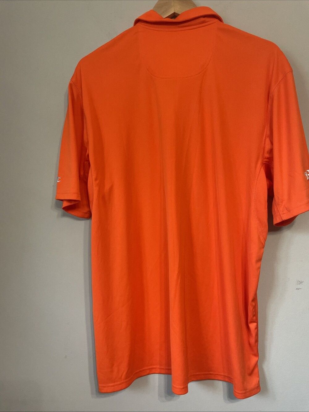 Champion Golf Polo Shirt Clemson Tigers Mens XL NCAA Performance Orange Striped - Picture 9 of 9